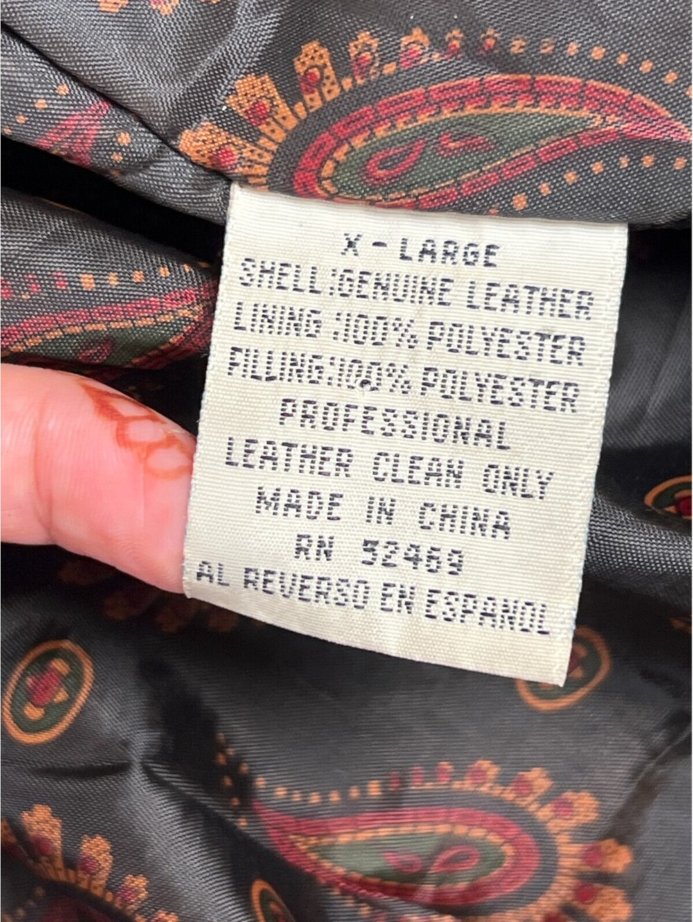 Ash Creek Trading Vintage Brown Leather Bomber Jacket Mens XL Paisley Lining - Picture 6 of 13